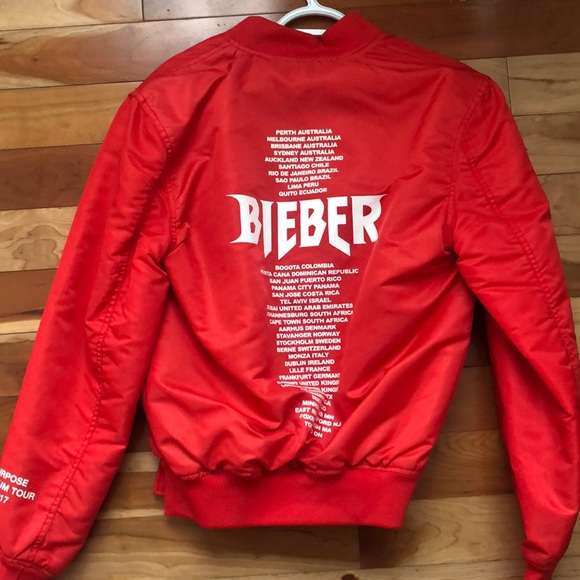 Justin Bieber Purpose tour Bomber Jacket - Picture 1 of 2